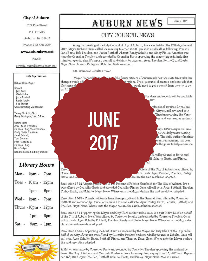 June 2017 Newsletter